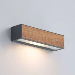 Lucande Lámparas Lengo Down Aplique Exterior L25 Wood - Lucande -Lucande 42519117198024