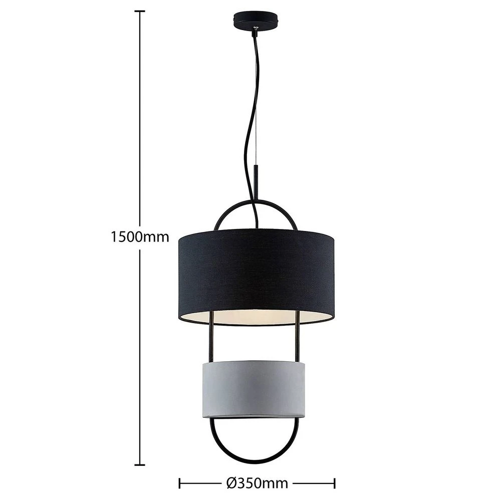 Lucande Lámparas Amylee Lámpara Colgante Black/Grey - Lucande 3 Lucande Lámparas Amylee Lámpara Colgante Black/Grey - Lucande - Imagen 3