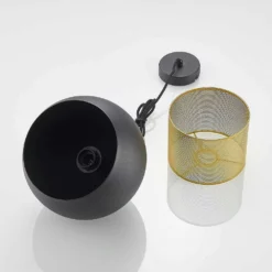 Lucande Lámparas Sivaniel Lámpara Colgante Ø25 Black/Gold - Lucande -Lucande 42519117263056