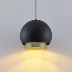 Lucande Lámparas Sivaniel Lámpara Colgante Ø30 Black/Gold - Lucande -Lucande 42519117263125