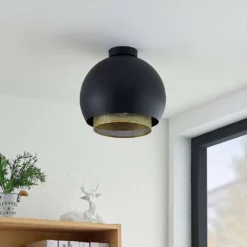 Lucande Lámparas Sivaniel Lámpara De Techo Black/Gold - Lucande -Lucande 42519117263433