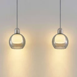 Lucande Lámparas Kaiya 2 Lámpara Colgante Nickel - Lucande -Lucande 4251911738209 4