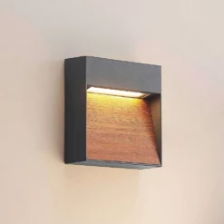 Lucande Lámparas Sylvett LED Aplique Exterior Dark Grey/Dark Wood - Lucande -Lucande 4251911739763 5