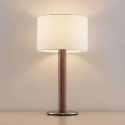 Lucande Lámparas Lakira Lámpara De Sobremesa M White/Wood - Lucande -Lucande 42519117403874