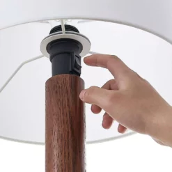 Lucande Lámparas Lakira Lámpara De Sobremesa M White/Wood - Lucande -Lucande 42519117403876