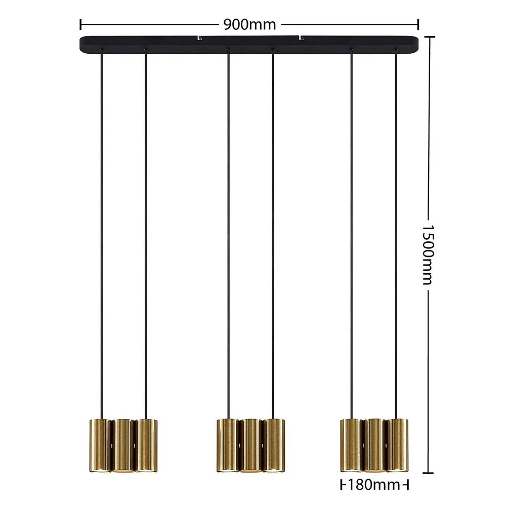 Lucande Lámparas Cesur 9 Lámpara Colgante Brass - Lucande 3 Lucande Lámparas Cesur 9 Lámpara Colgante Brass - Lucande - Imagen 3