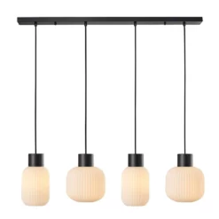 Lucande Lámparas Lomeris 4 Lámpara Colgante Opal - Lucande -Lucande 4251911752953 3