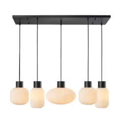 Lucande Lámparas Lomeris 5 Lámpara Colgante Opal - Lucande -Lucande 4251911752977 3