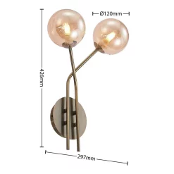 Lucande Lámparas Wynina 2 Aplique De Pared Brass/Amber - Lucande -Lucande 9627298 3
