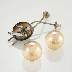 Lucande Lámparas Wynina 2 Aplique De Pared Brass/Amber - Lucande -Lucande 9627298 7